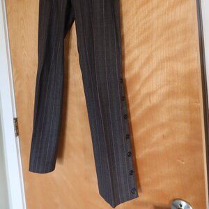 Shin Choi grey with pink pinstripes dress pants size 2 side buttons so cute!
